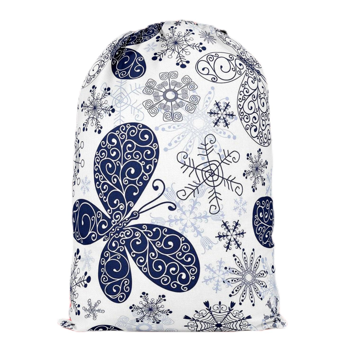ArtzFolio Snowflakes & Butterflies | Reusable Sack Bag | Bag for Gym, Storage, Vegetable & Travel-image-13