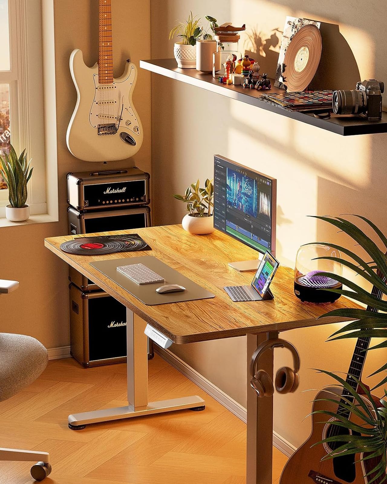 Amazon.co.jp: ErGear 電動 オフィスワークテーブル 昇降式