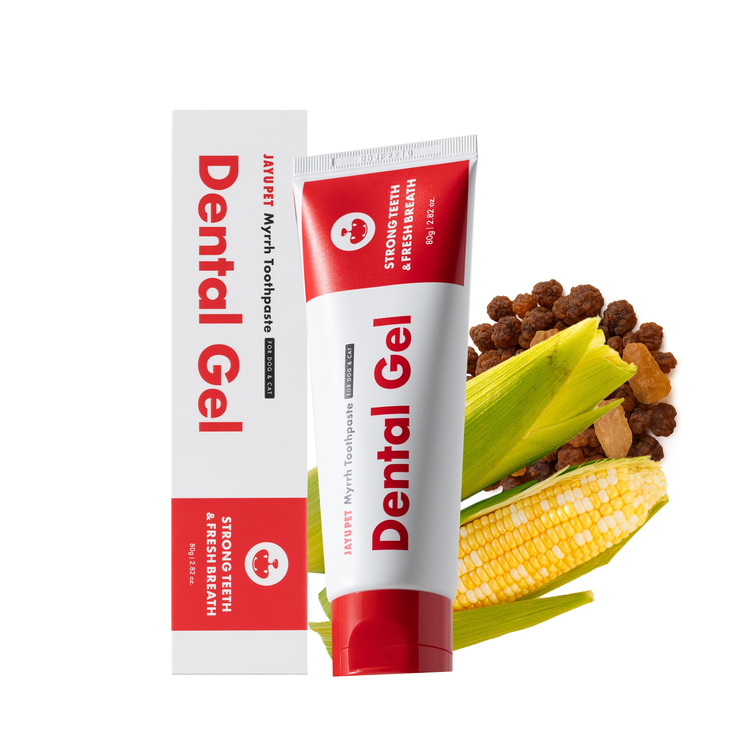 Dental Gel - Dog Cat Toothpaste, Removing Plaque and Tartar, Teeth Cleaning & Breath Freshener, Puppy Kitten Dental Care with Vet Approved (2.82oz. 80g)