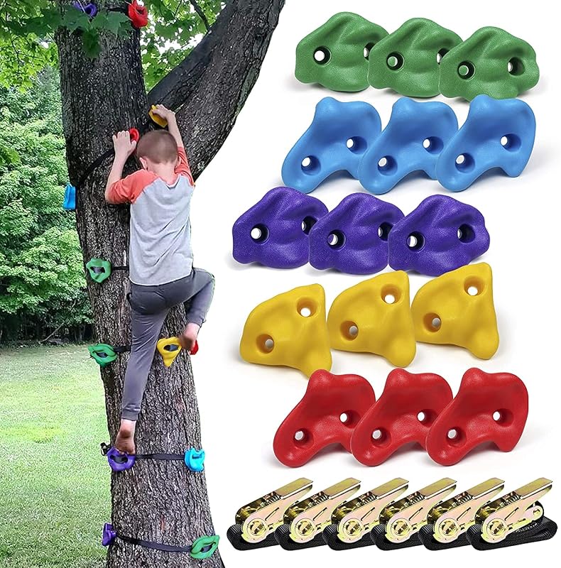 CHAIRLIN Mászófokok Gyerekeknek, 25 Darabos Szett, 200 kg Terhelhetőség, Színes Tornatorony Kiegészítés