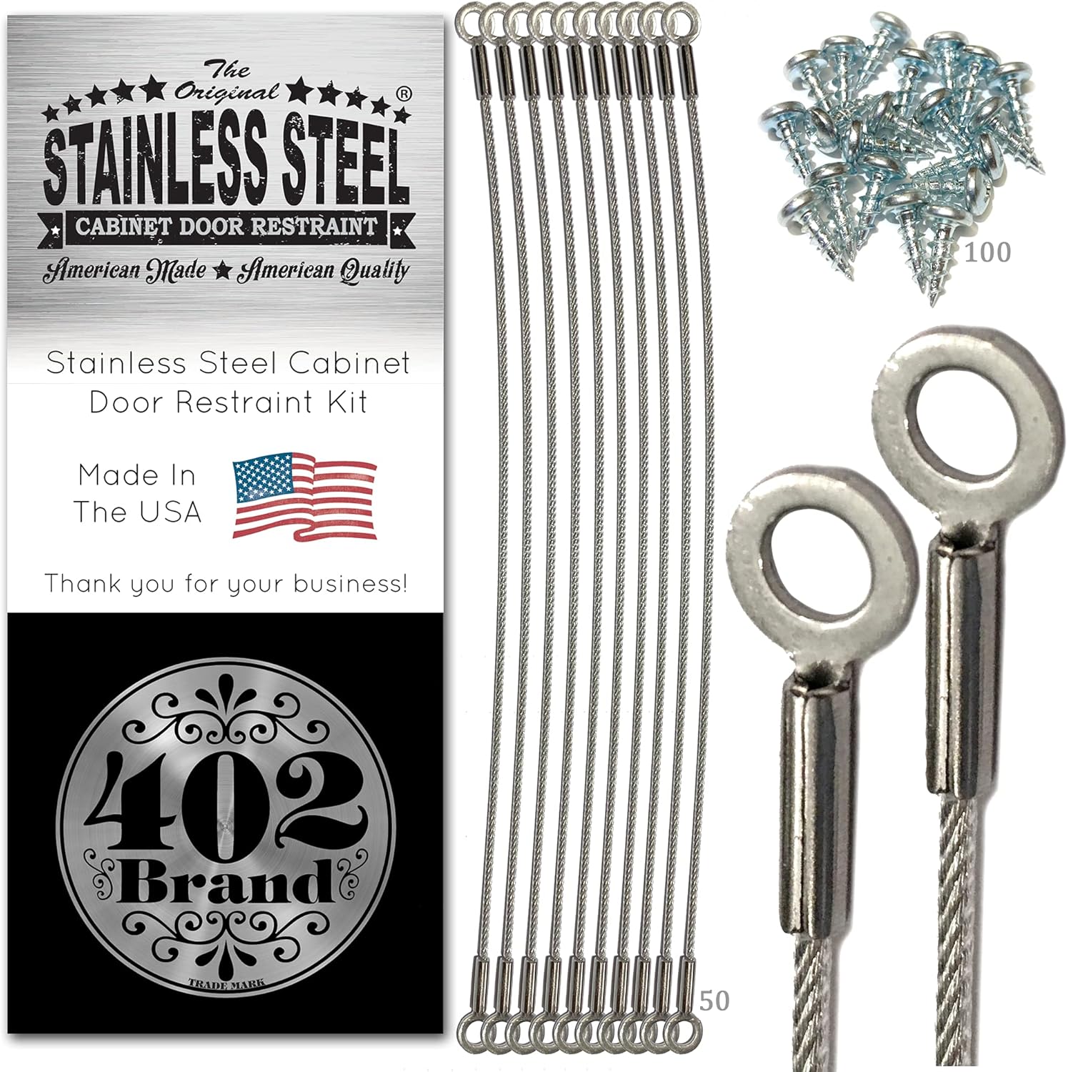 Stainless Steel Door Restraint Kit (Packs of 2, 5, 10 or 50) 8