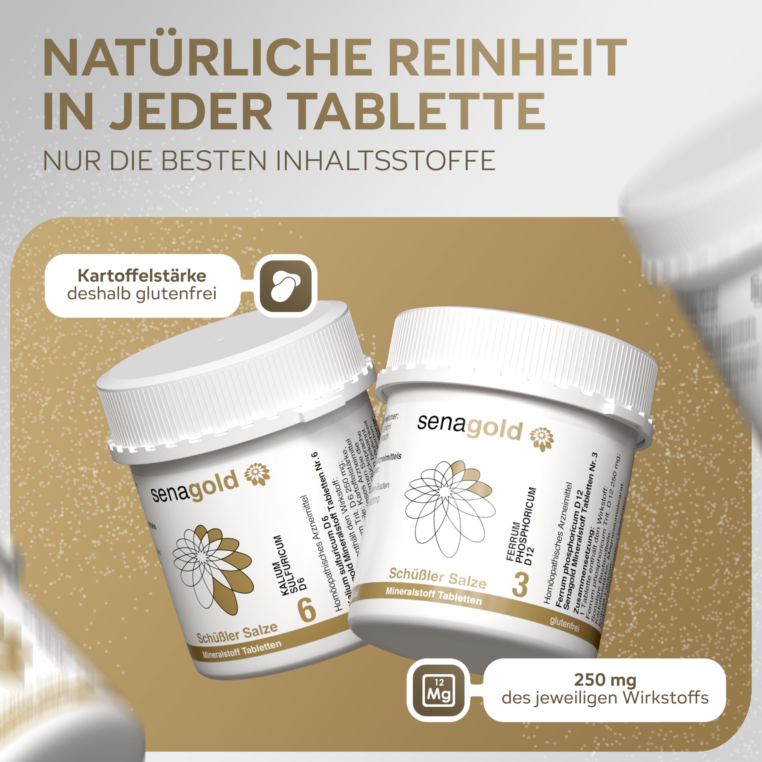 Senagold Schüssler Salze Set Nr. 1-12 (11x1000 + 1x400 Tabletten) * glutenfrei * hergestellt nach HAB in Deutschland (11x1000 + 1x400 Tabletten)
