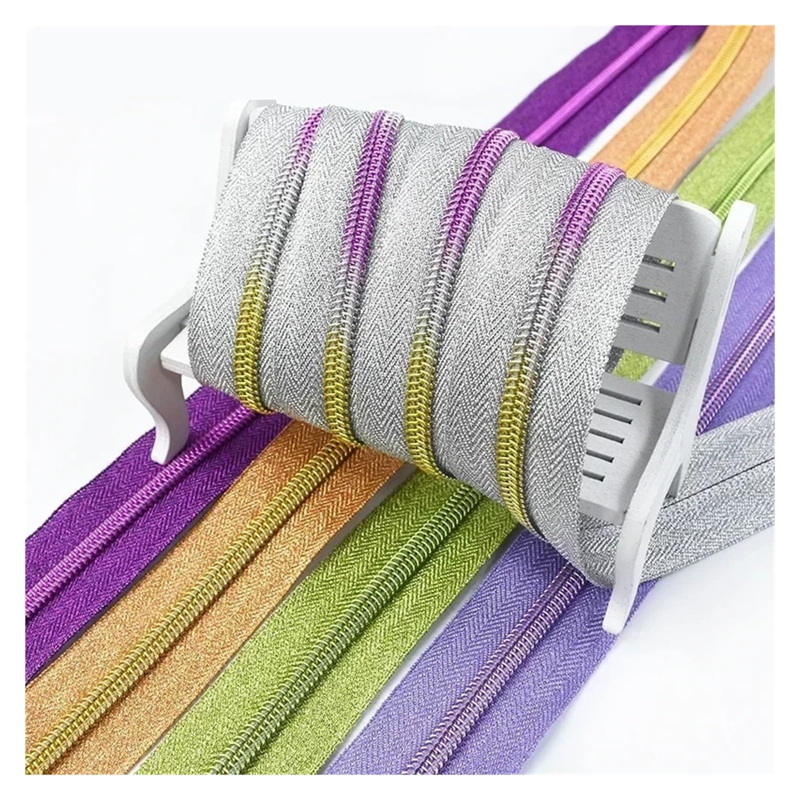 Generisch 1-10M 5# Nylon-Reißverschlussband mit Reißverschlussschiebern for Kleidersäcke, Spulenreißverschlüsse, Dekoration, Reißverschluss-Reparaturset, DIY-Nähzubehör