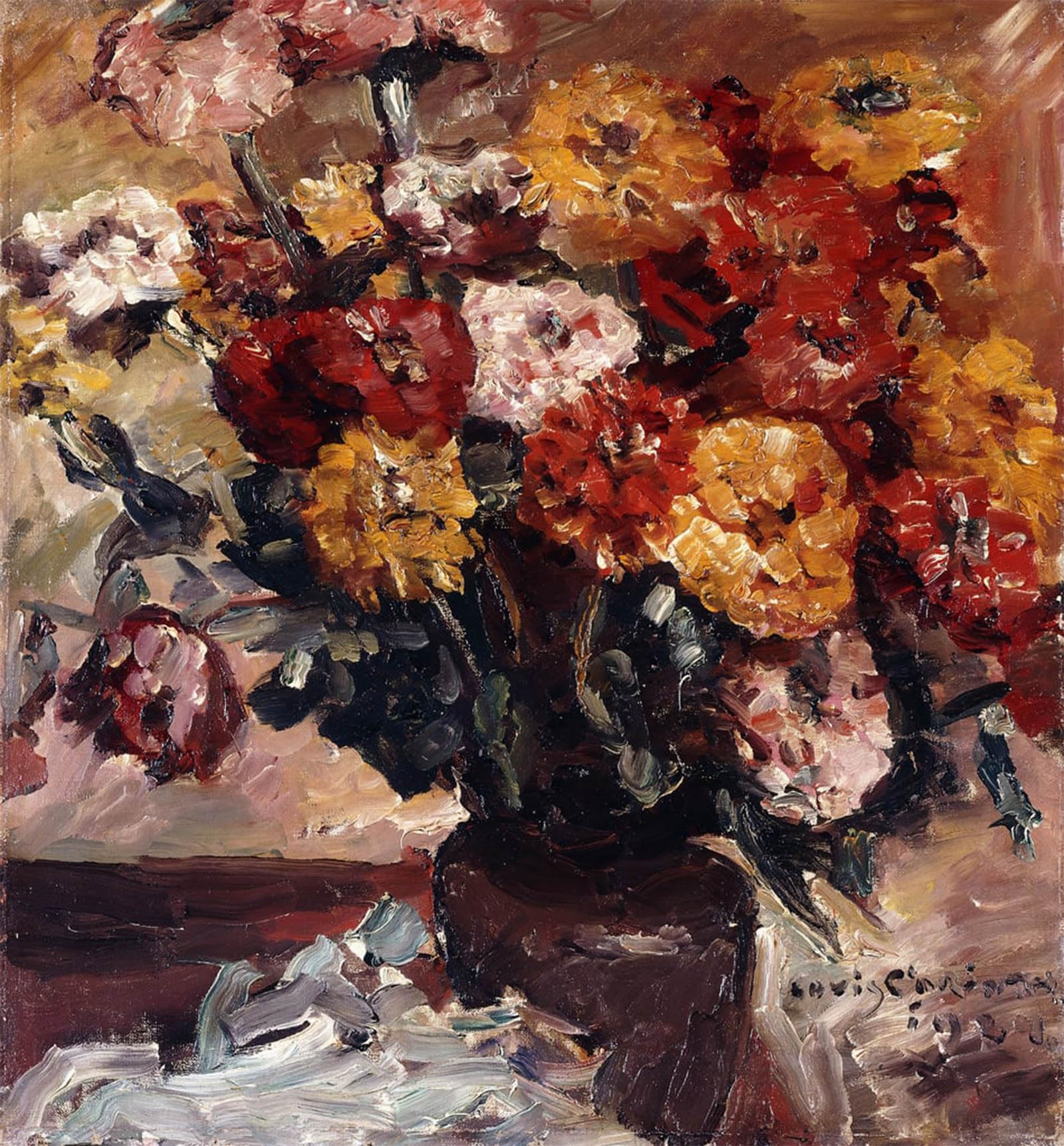 ARTXLXXBN Famous Painting Art Wall Decor Abstract Art Picture Zinnien by Lovis Corinth Animal Pictures for Home Decor 60x90cm