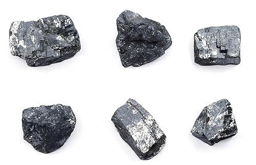 6PK Galena cruda, muestras minerales aproximadamente 1 pulgada Geólogo seleccionado y procesado a mano Ideal para aulas de ciencias Paquete de