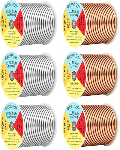 Miniatura 198 de Mandala Crafts - Alambre de aluminio anodizado de calibre 8 para joyería - 39 m de alambre flexible neutro colorido - Flexible para creación