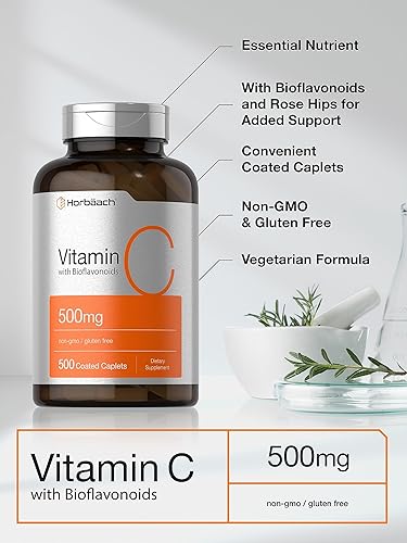 Miniatura 3 de Horbäach Vitamina C 500mg | 500 cápsulas | con bioflavonoides y rosa HIPS | Suplemento para mujeres y hombres | Vegetariano, sin OMG y sin gluten