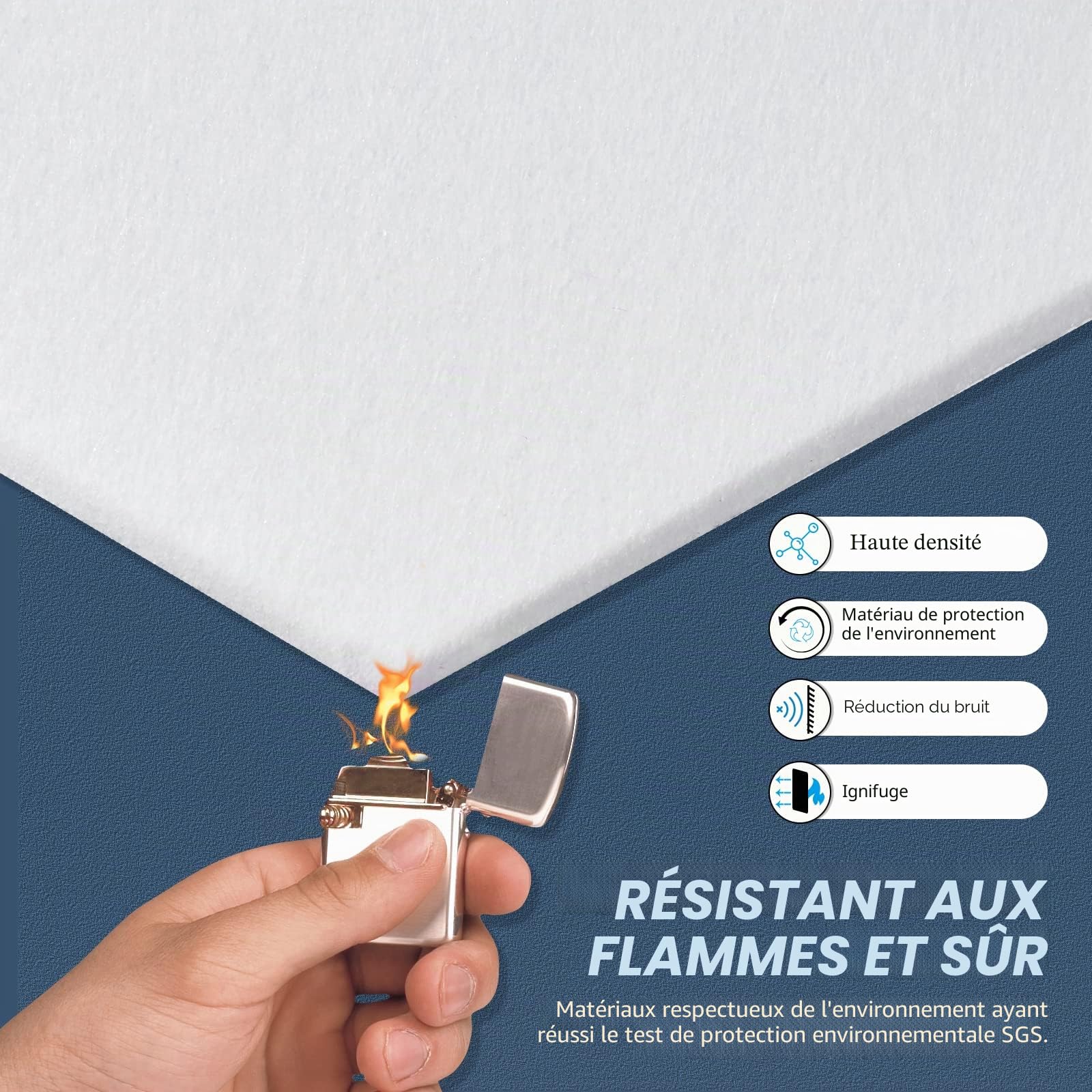 Lot de 24 panneaux acoustiques - Auto-adhésifs - Avec absorbeur de bruit - De forme hexagonale - Haute densité - Pour mur, plafond, bois et porte - 30 x 26 x 0,9 cm - Blanc