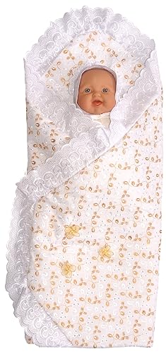 Manta de bebé bordada, color: dorado