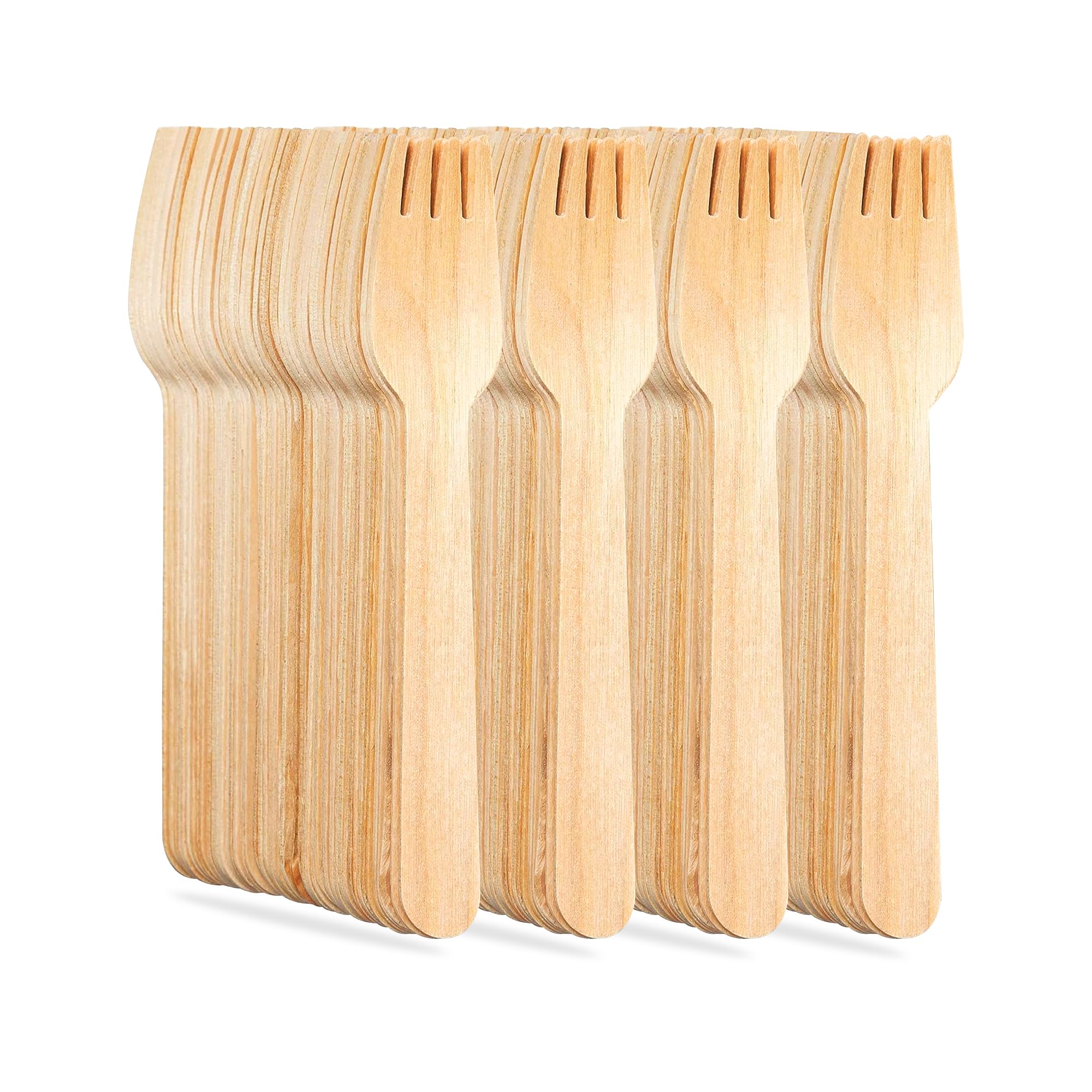 G4GADGET 1000x Wooden Forks - Disposable Biodegradable Birch Wood Utensils for Parties, Picnics, Weddings, BBQs, and Events