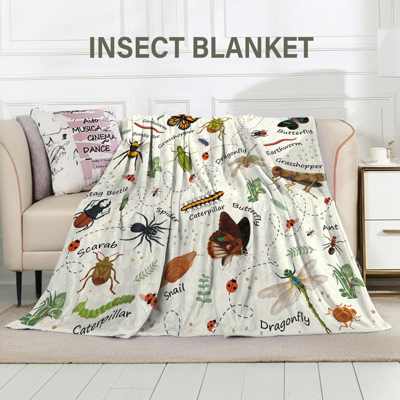 LARIAU Insects Blanket, 50“ X 60