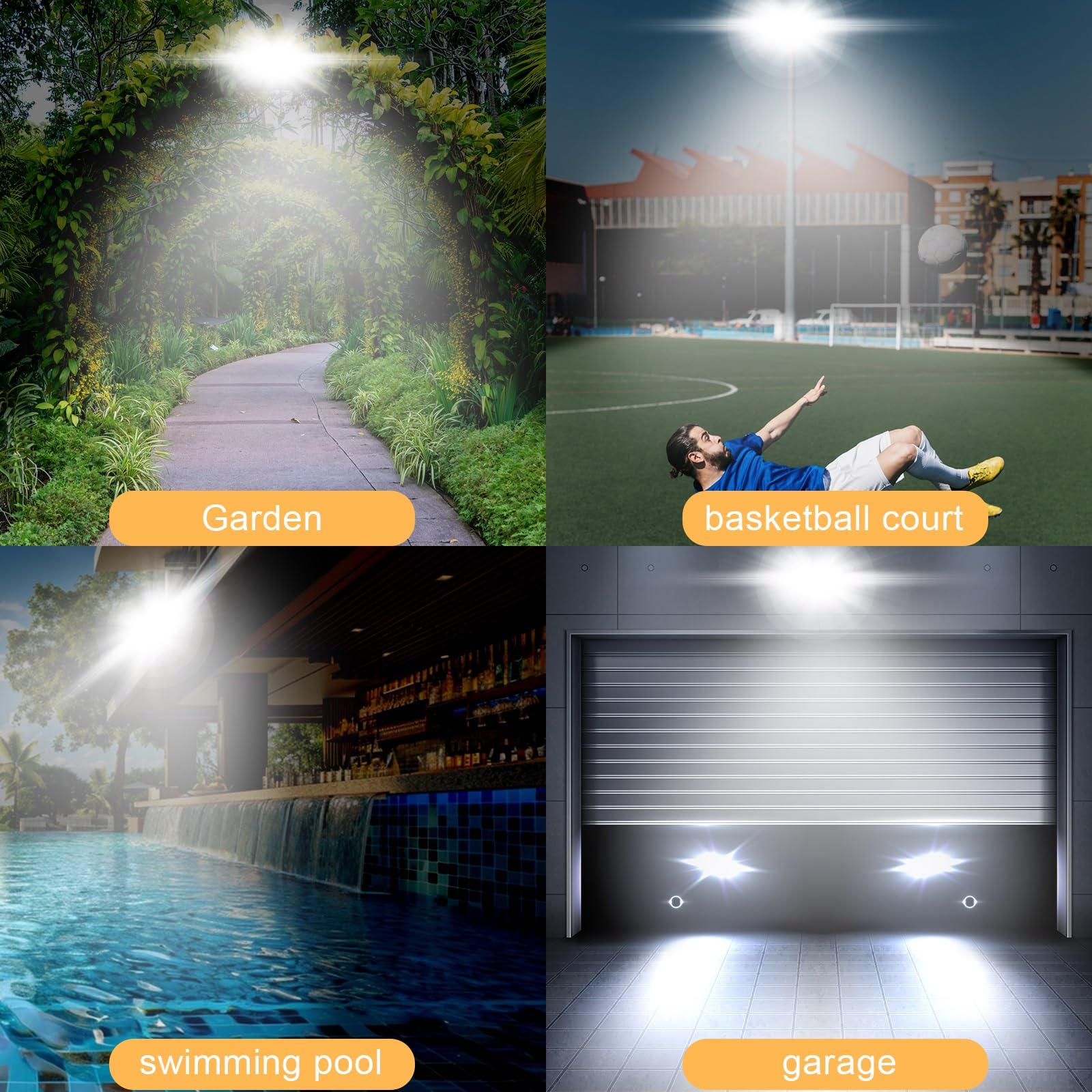 CREATESTAR LED Strahler Außen, 150W Baustrahler Außenstrahler 6500K Kaltweiß Scheinwerfer IP66 Wasserdicht, LED Fluter für Lager, Hof, Garten, Sportplatz, Garage, Parkplatz, 2 Stück