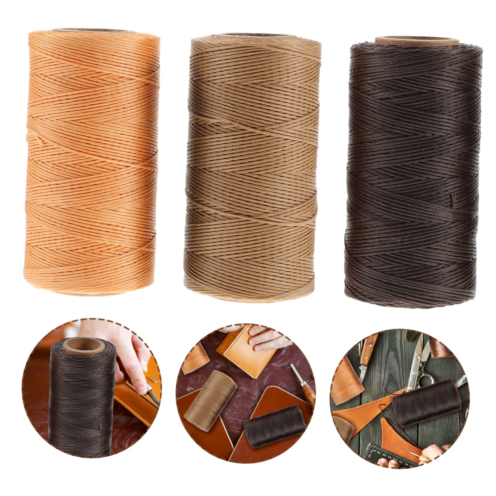 jojofuny 2 Set Filo Per Cucire Fabbricazione Filo Cerato Per Bracciali Di Lino Cerato Cucitrice Cerato Per Rilegatura Piatto Cordone Di Cucitura Di Cera Per Cucire 3 Pezzi*2