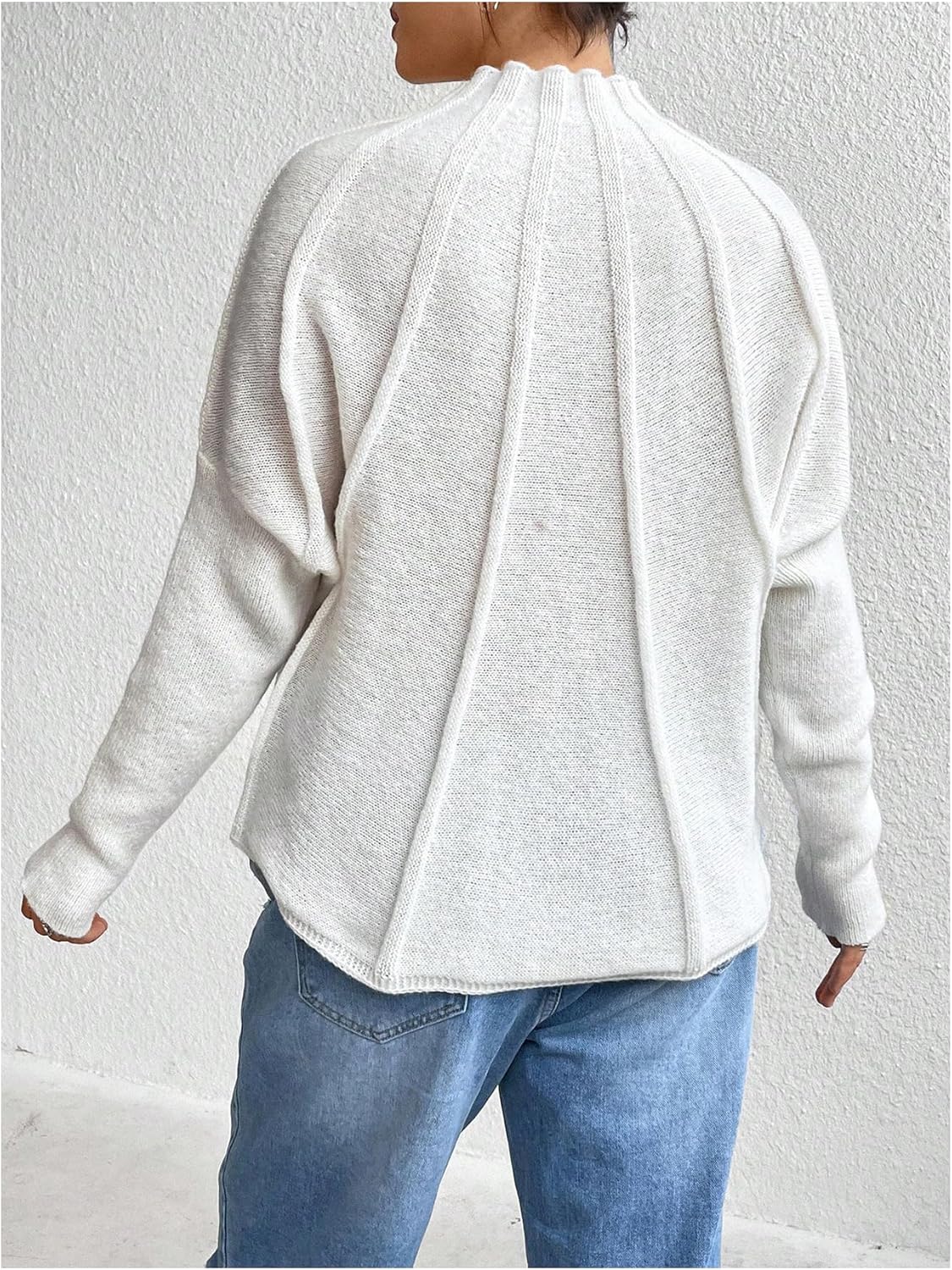 SOLY HUX Women's Plus Size Sweater Mock Neck Long Sleeve Knit Casual Trendy Fall Pullover Tops