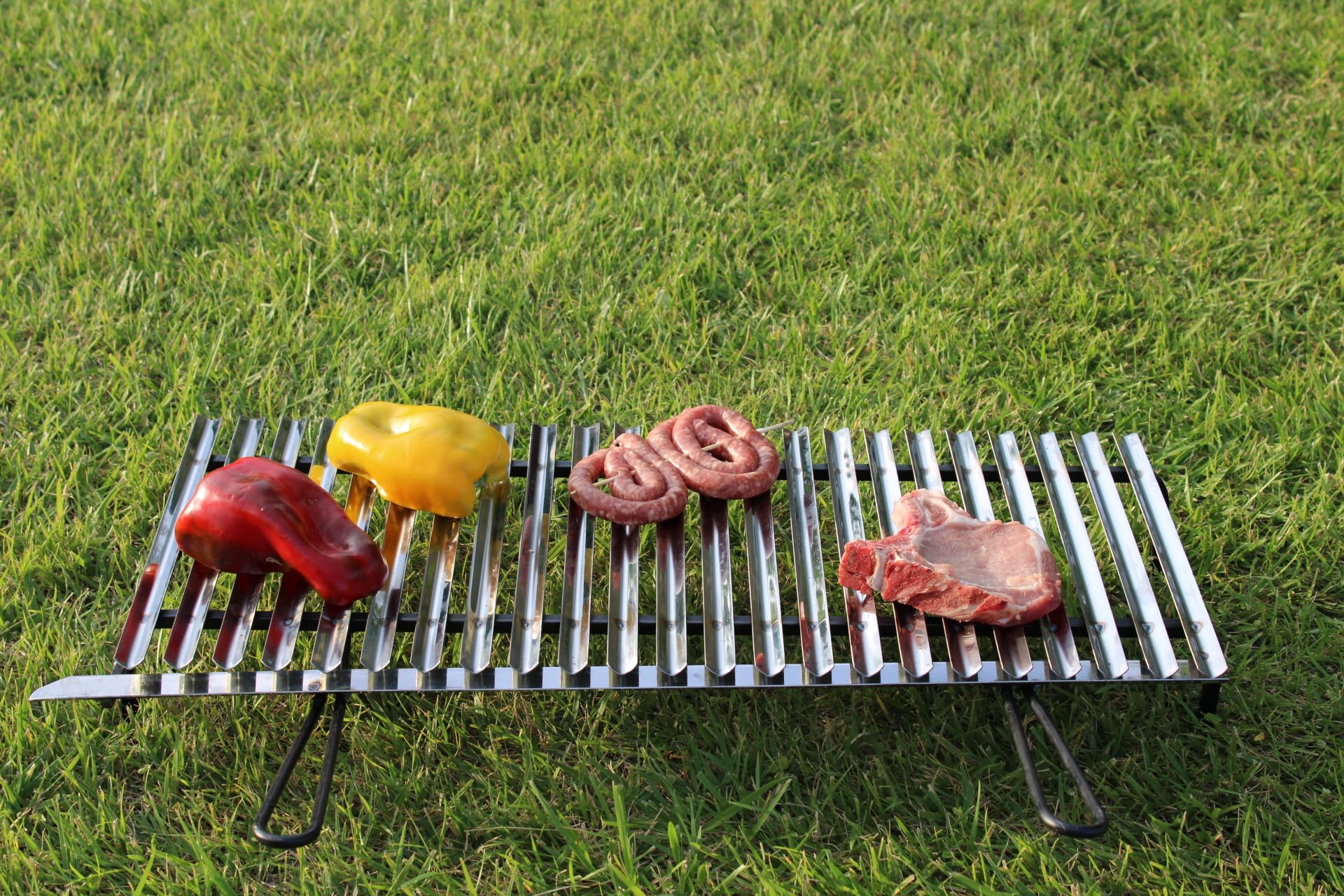 Graticola Per Camino 60x35 Cm | In Acciaio Cromato | Con Piedini - Foto 4