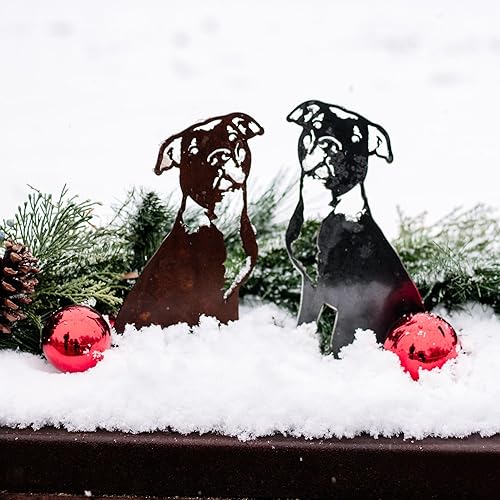 Miniatura 6 de Corten Steel American Pit Bull Terrier Dog Silhouette Yard Stake (Large)