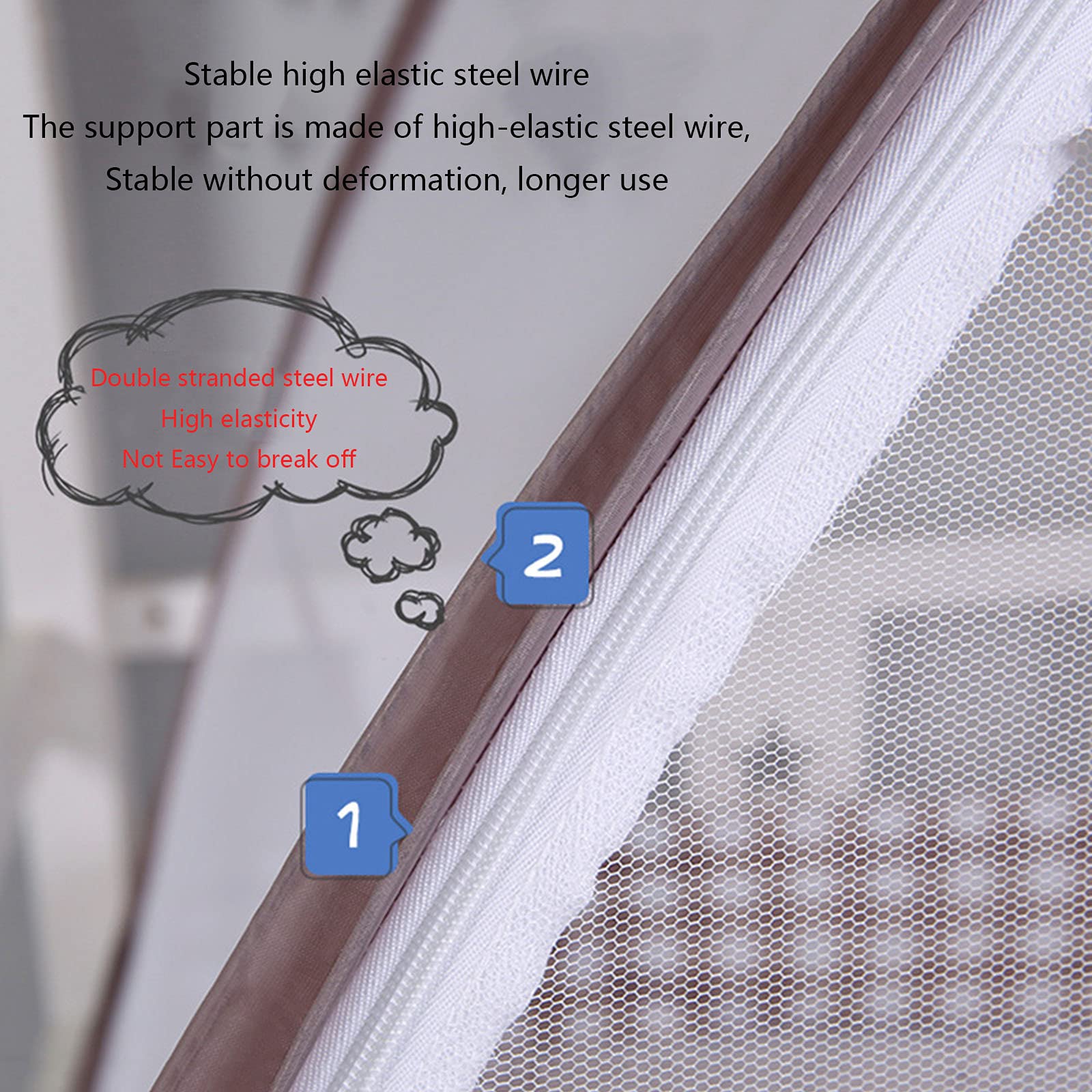 Moustiquaires Pliables À Très Grande Entrée, Moustiquaires De Yourte Pop-Up pour Lit Simple, Empêcher Les Insectes D'assurer La Circulation De L'air,E,1 * 2 * 1M