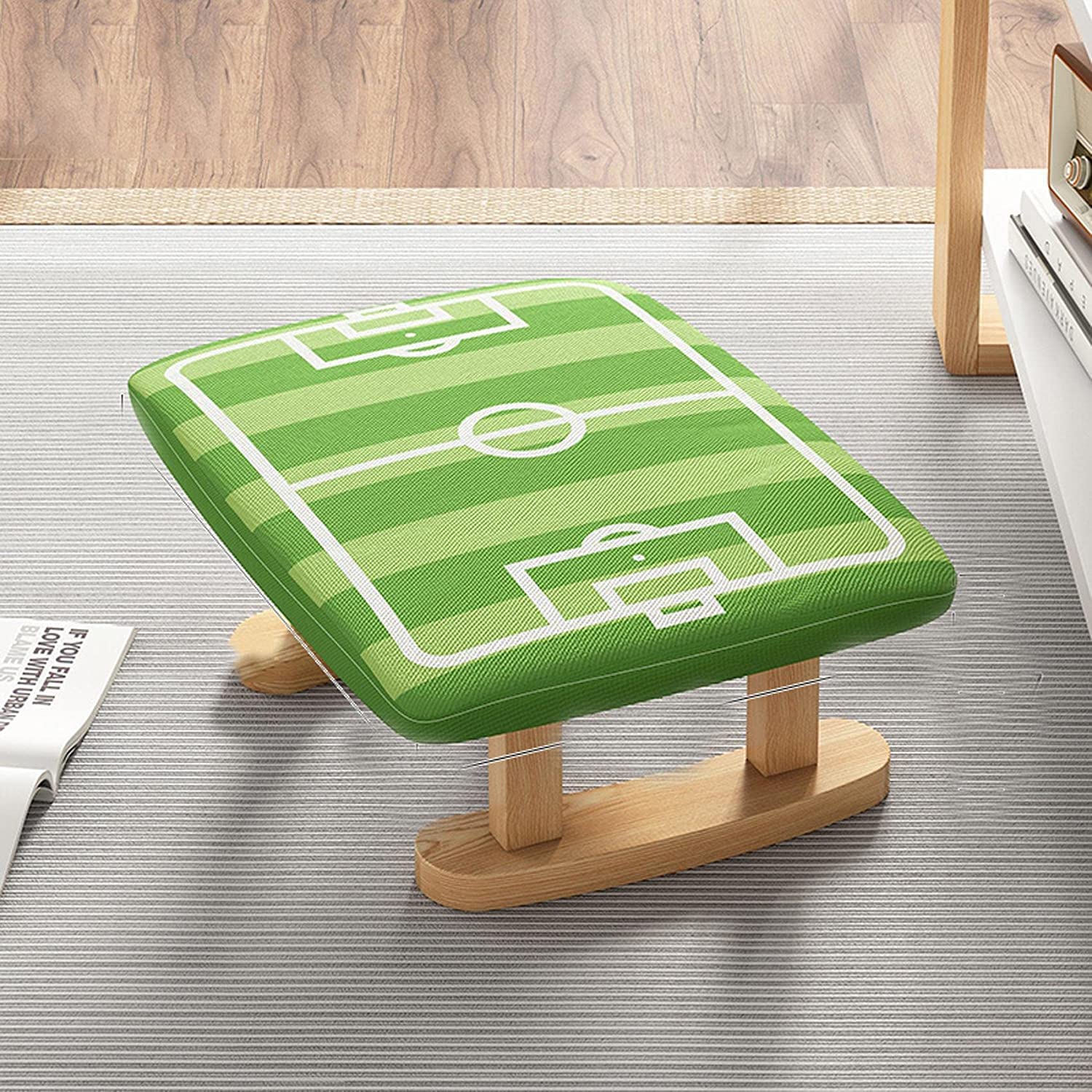 Petit Repose-Pieds bas en lin contre la fatigue, tabouret carré pour soulager les jambes