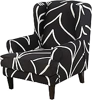 Vista 21 de GULI Wingback - Funda para silla de 2 piezas, fundas para silla de sillón, fundas de elastano para sofá, protector de muebles, lavable a máquina