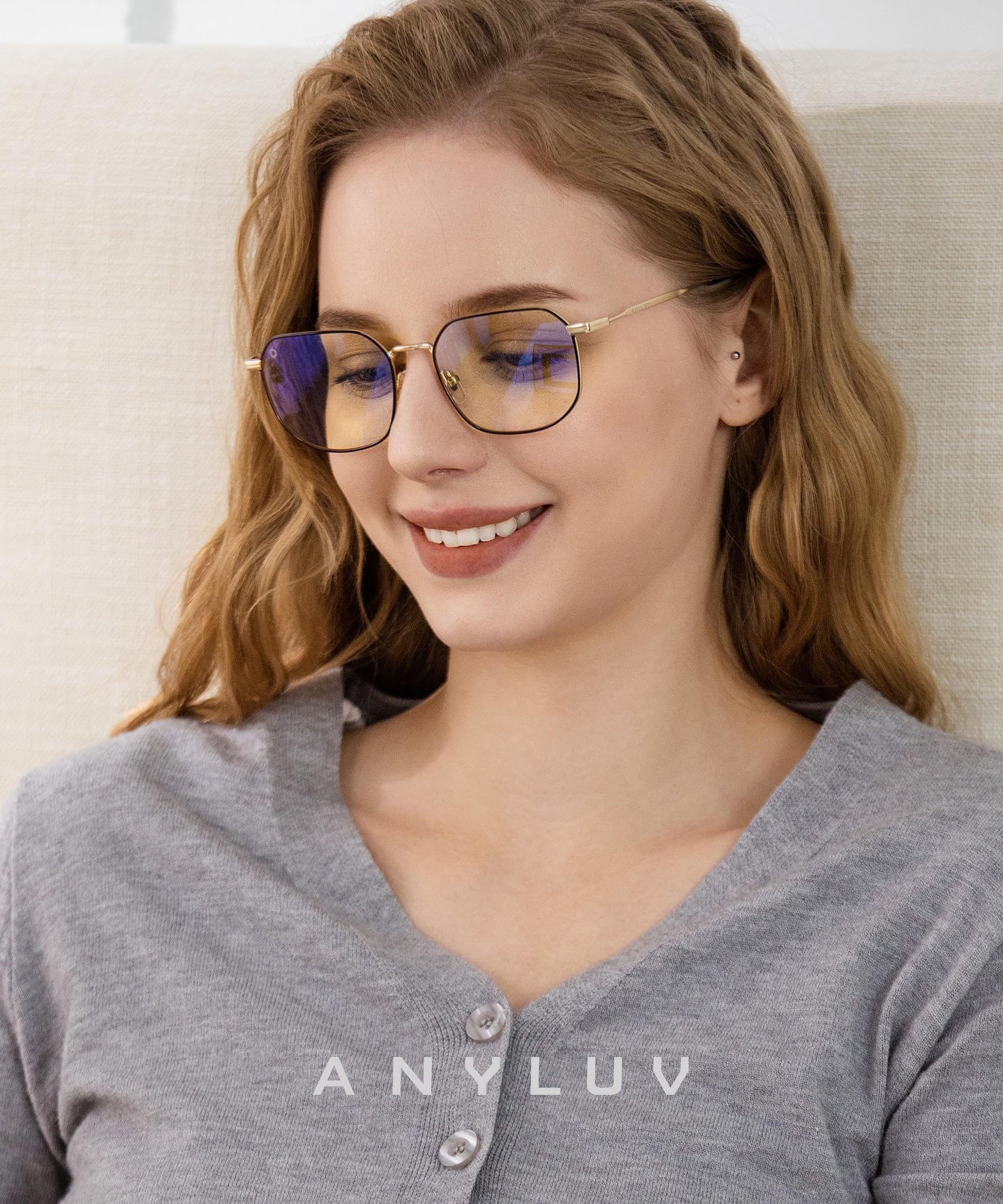 ANYLUV Blue Light Blocking Glasses for Women Men, Blue Light Glasses Computer Screen Blocker for Eye Protection