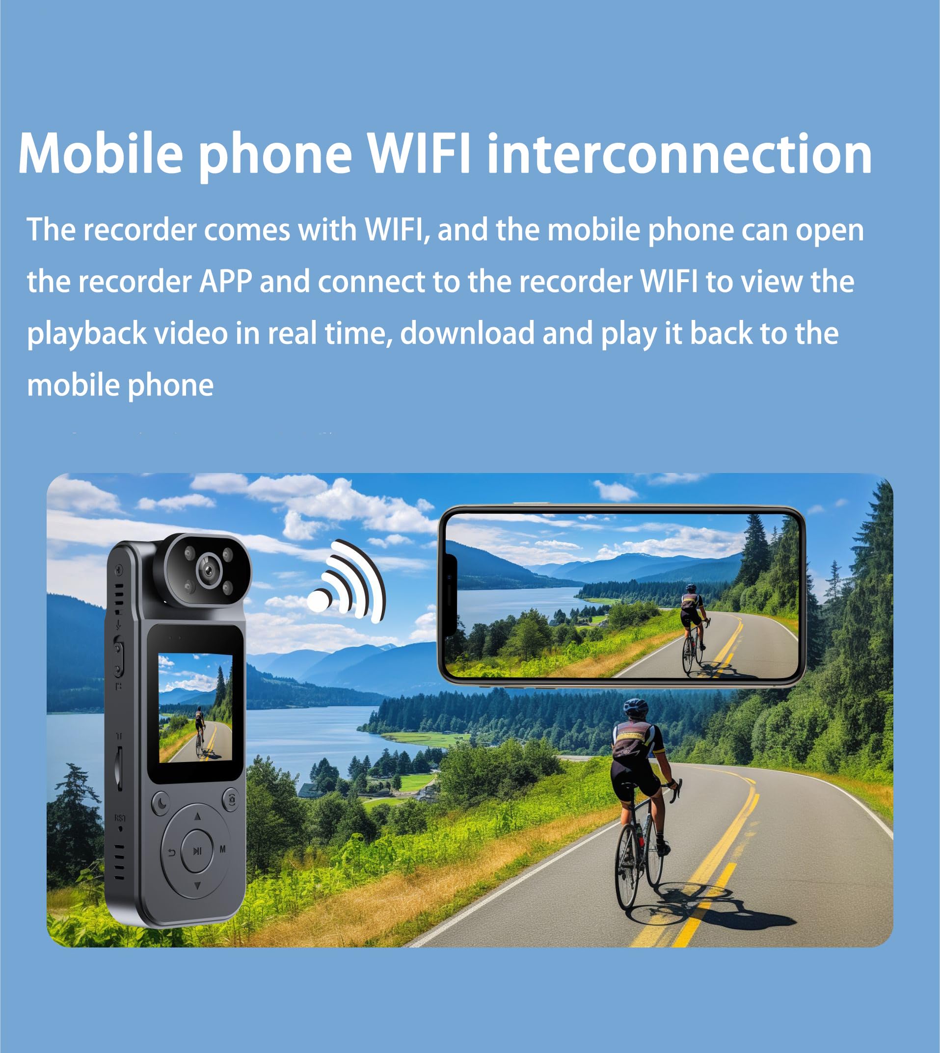 Illustration of mobile phone Wi-Fi interconnection with the camera