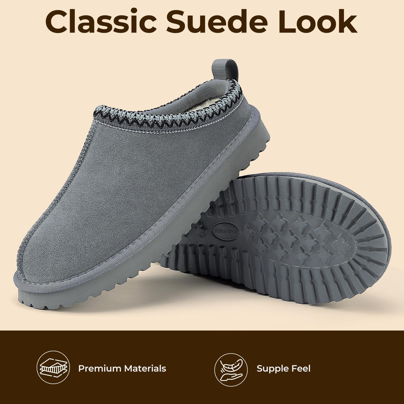 Mishansha Pantofole Donna Invernali Pelose Chiuse Ciabatte 36-43 EU