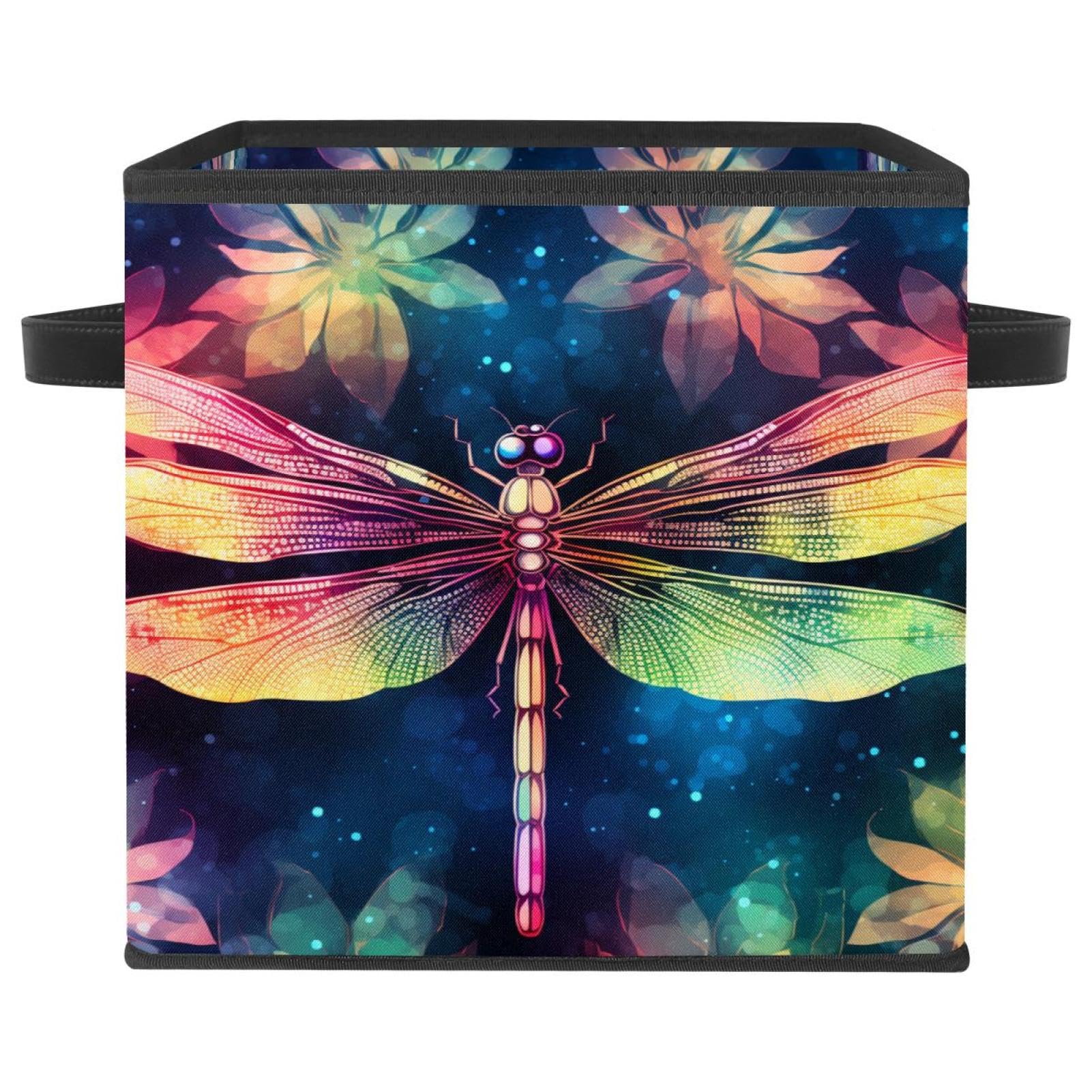 Panier de rangement pour étagère au motif libellule pour sublimer le dressing