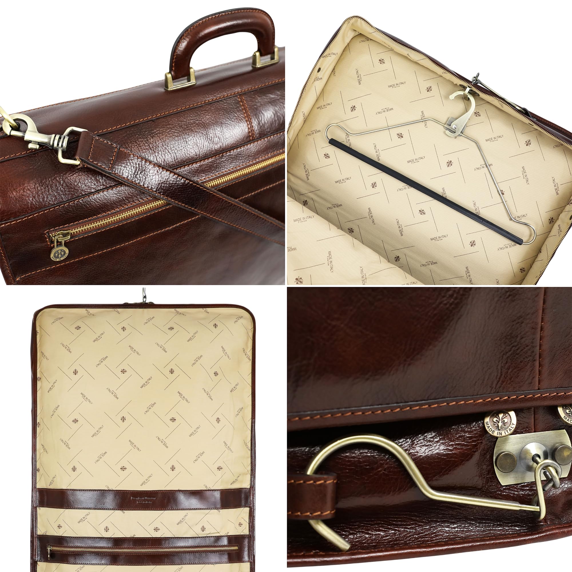 Leder Kleidersack - Anzug Duffel Slim Handgepäck Kleiderschutztasche- Damen & Herren - Time Resistance