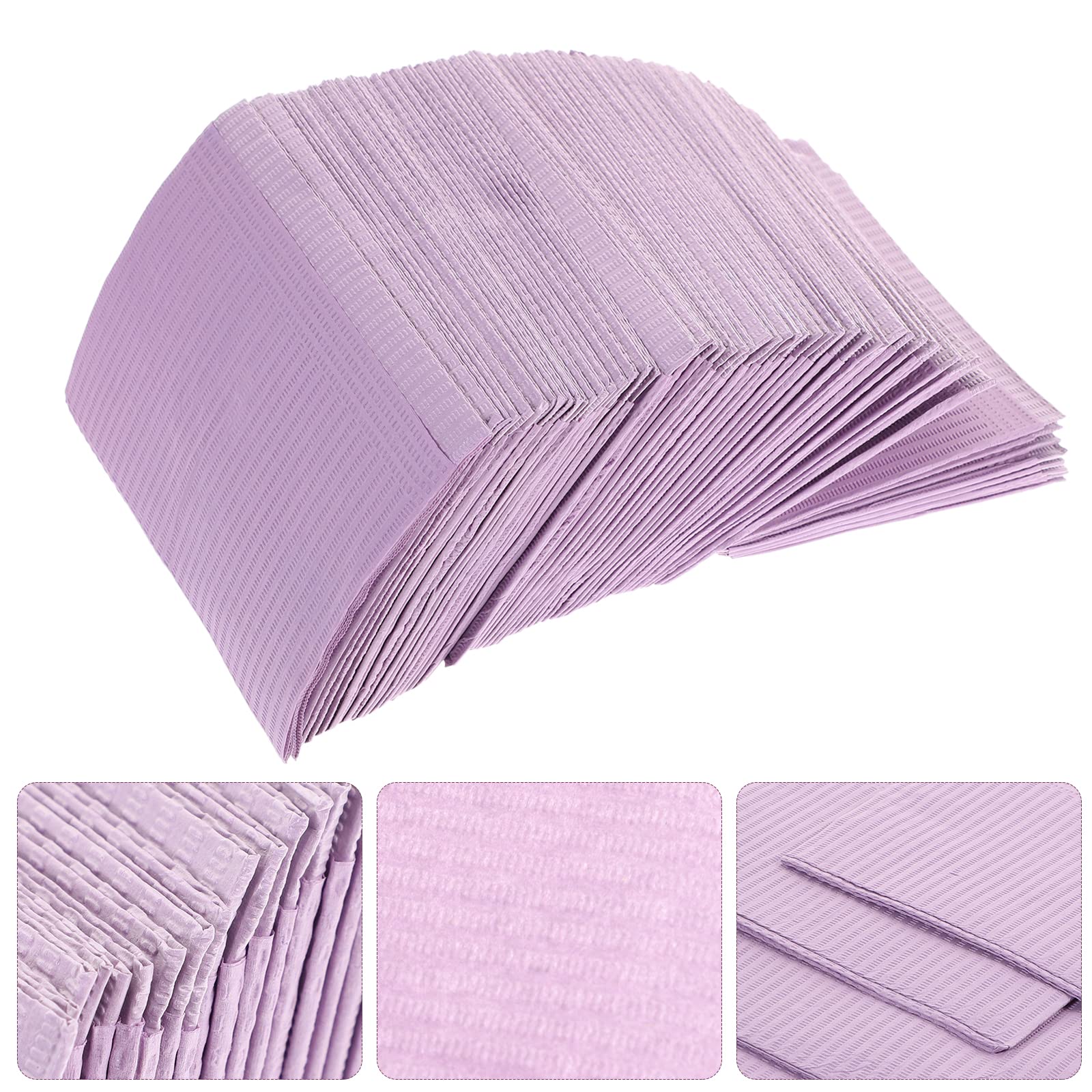 Healifty Bavaglini Dentali Monouso Impermeabili in Polietilene Per Uso Clinico Sciarpa Orale Assorbente Di Saliva Per Odontoiatria E Bellezza 115-120 Pezzi Viola