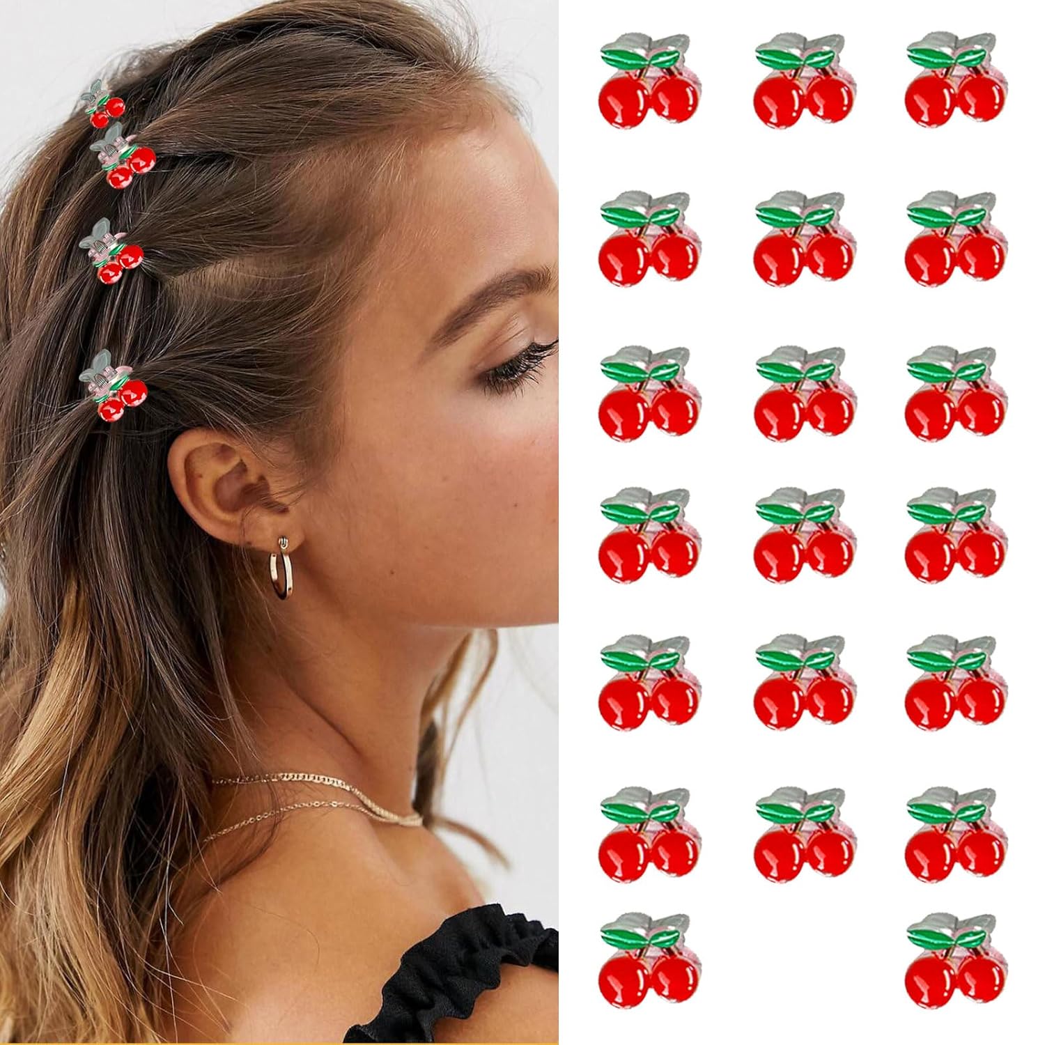 20Pcs Small Cherry Hair Clip,Mini Summer Fruit Hair Claw Clip,Cute Cherry Barrette Jaw Clamp,Women Girls Hair Accessories for Birthday,Hawaii Party,Summer Theme Party(01) 20Pcs Small Cherry Hair Clip,Mini Summer Fruit Hair Claw Clip,Cute Cherry Barrette Jaw Clamp,Women Girls Hair Accessories for Birthday,Hawaii Party,Summer Theme Party(01)