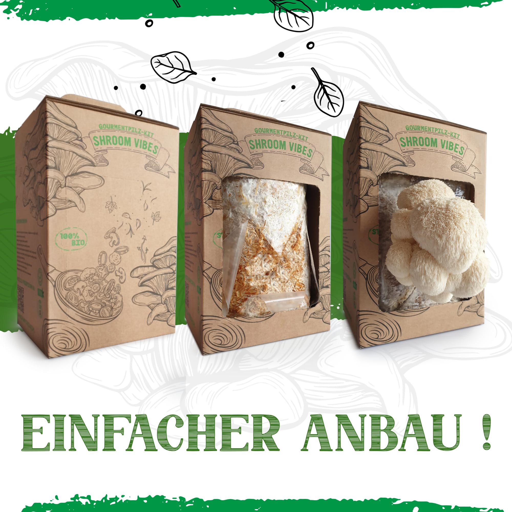 BIO Kit d'élevage de champignons | Champignons Grifola (Hericium erinaceus) un jeu d'enfant à cultiver | Kit de culture de champignons pour la maison | Kit complet de culture de champignons de qualité