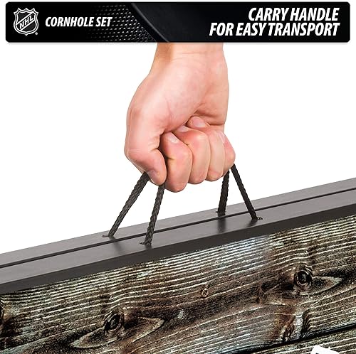 Miniatura 5 de NHL Pro Hockey sobre hielo 2' x 3' MDF madera Deluxe Cornhole Set por Wild Sports, viene con 8 pufs  perfecto para portón trasero, al aire libre,