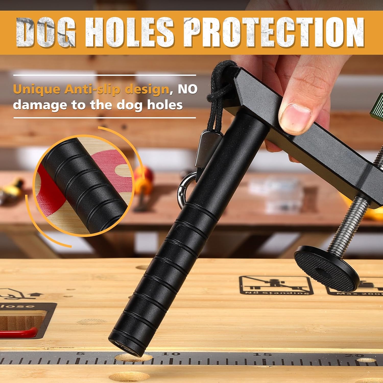 Bench Dog Clamps 3/4"（19mm) Heavy Duty Use Dog Hole Clamp Holdfast and Sturdy Tool clamps for woodworking Workbench Hand Tools