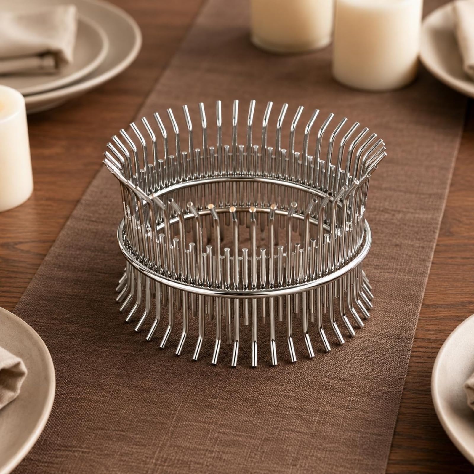 Dessert Display Stand Présentoir Buffet Support Pâtisserie Étagère Gâteau en Acier Inoxydable Structure Ouverte Stable Mise en Scène Soignée des, Argent, Moyen
