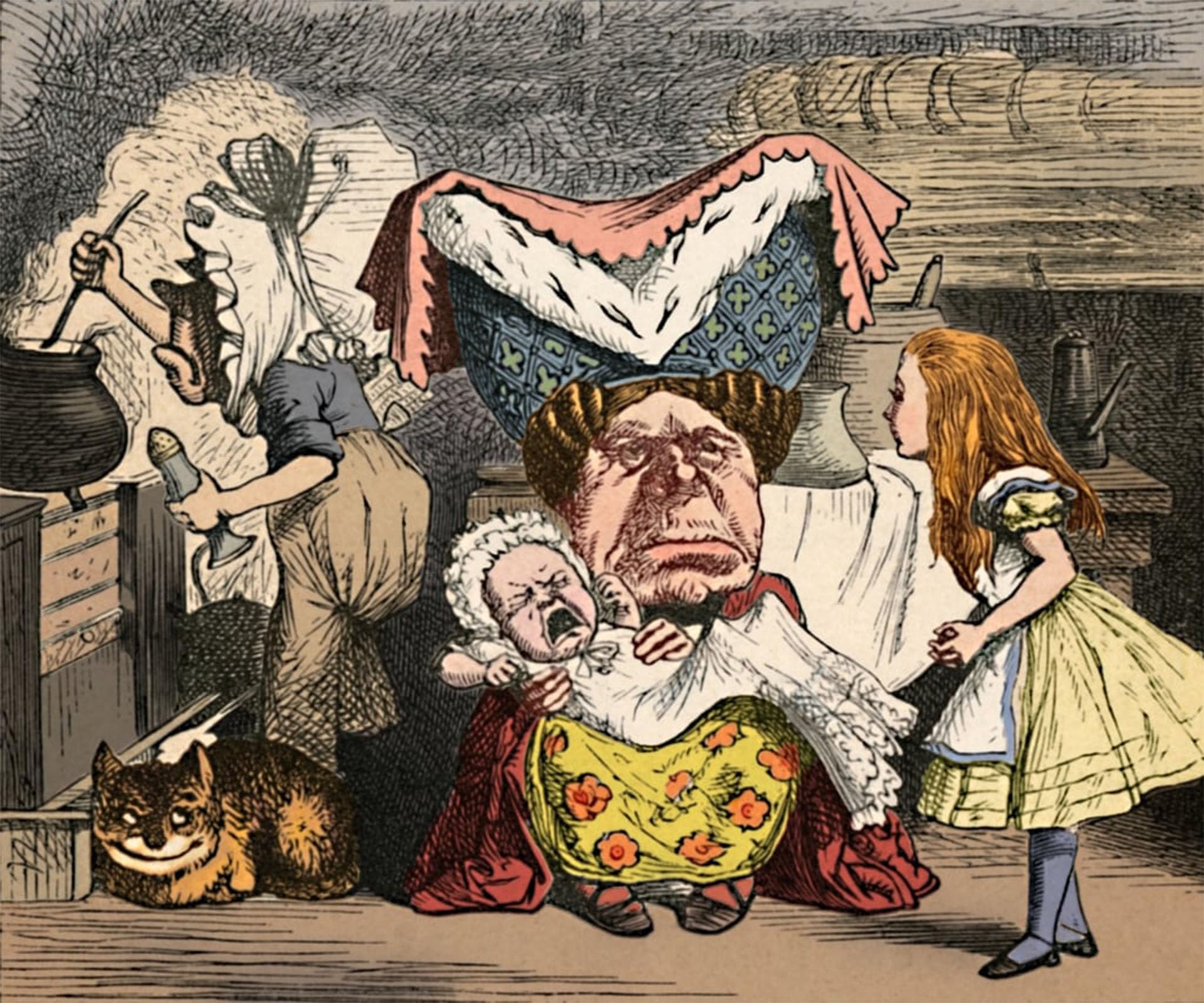 POSTERIIk Vintage Print Pop Art Landscape Artwork Alice the Duchess by Tenniel Art Prints for Office Home Decor 60x90cm