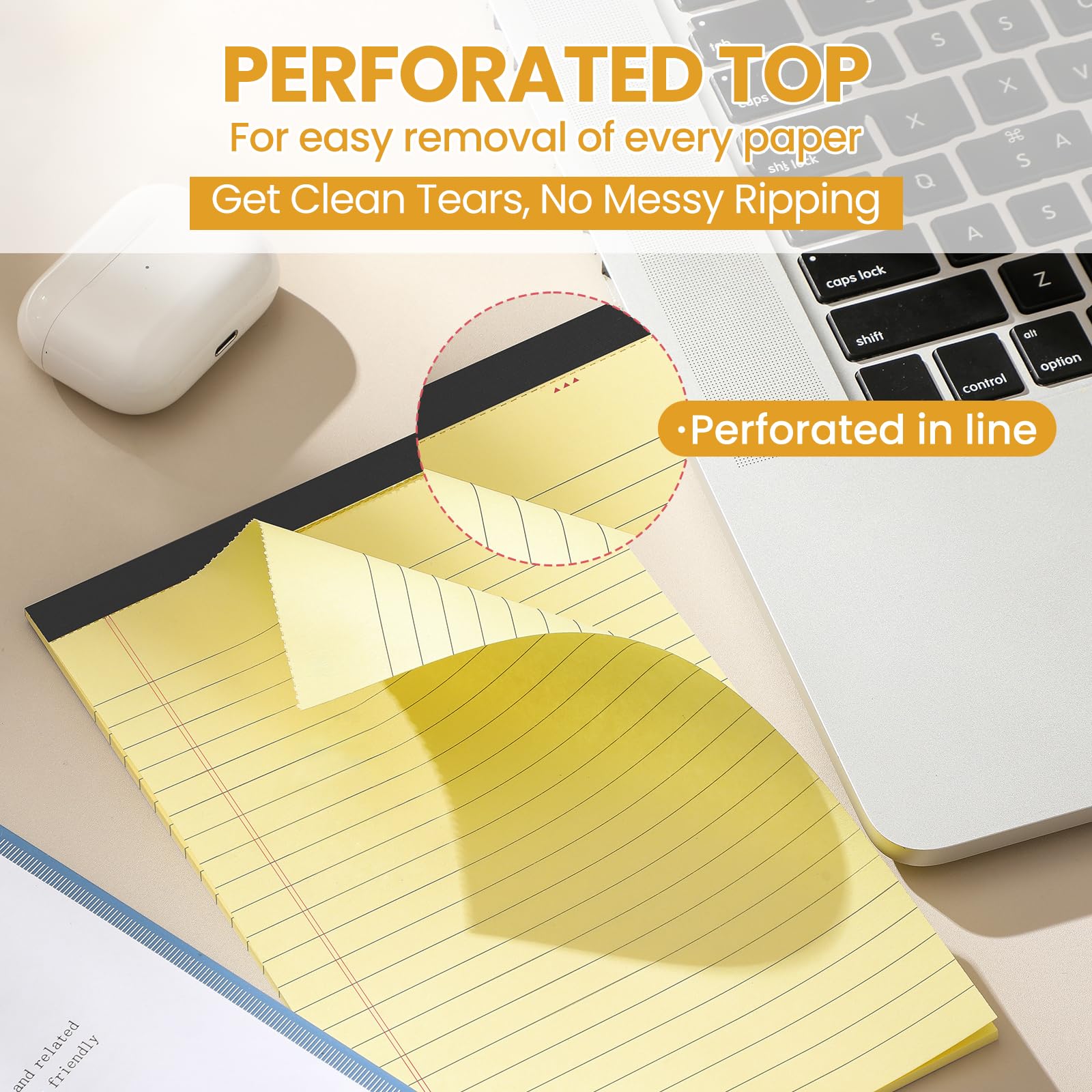VITEVER Small Note Pads 5x8, 7 Pack Narrow Ruled Legal Pads, Perforated Lined Note Paper for Study Office
