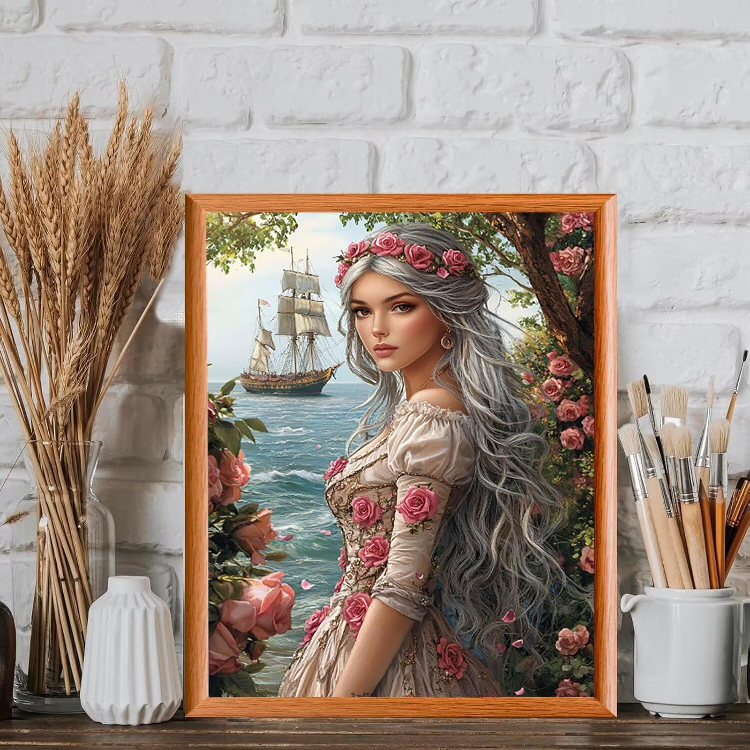 Vista marina e donna Dipingere con i Numeri per Adulti, 70x90cm a-297 | Pittura a Olio Kit, fai da te Quadri da Dipingere Numerat, Adulti Bambini Hobby Creativi,Pittura Adulti Decora la Casa Regalo