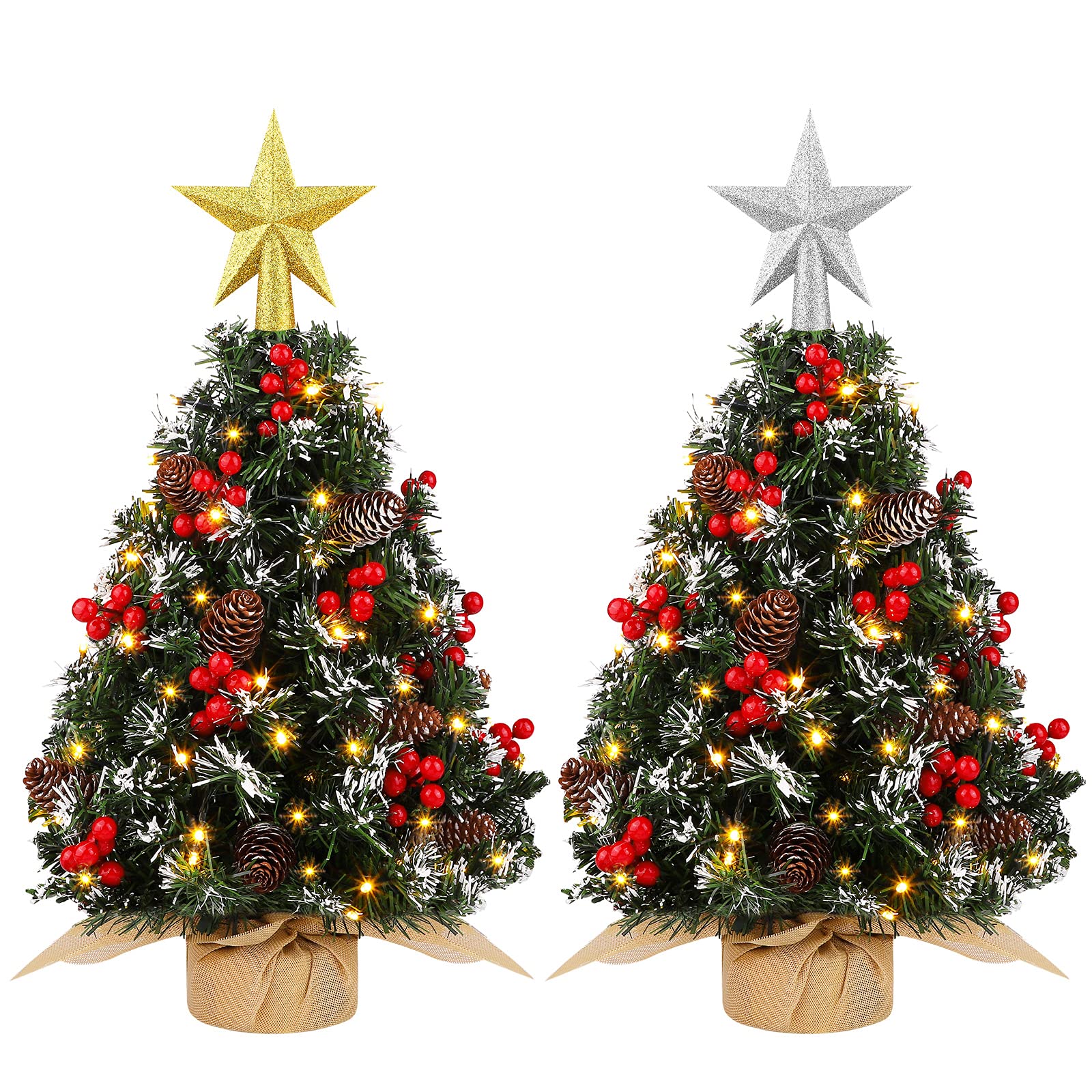 Buy MCEAST 2 Pack 2 Feet Mini Christmas Trees Set Artificial op