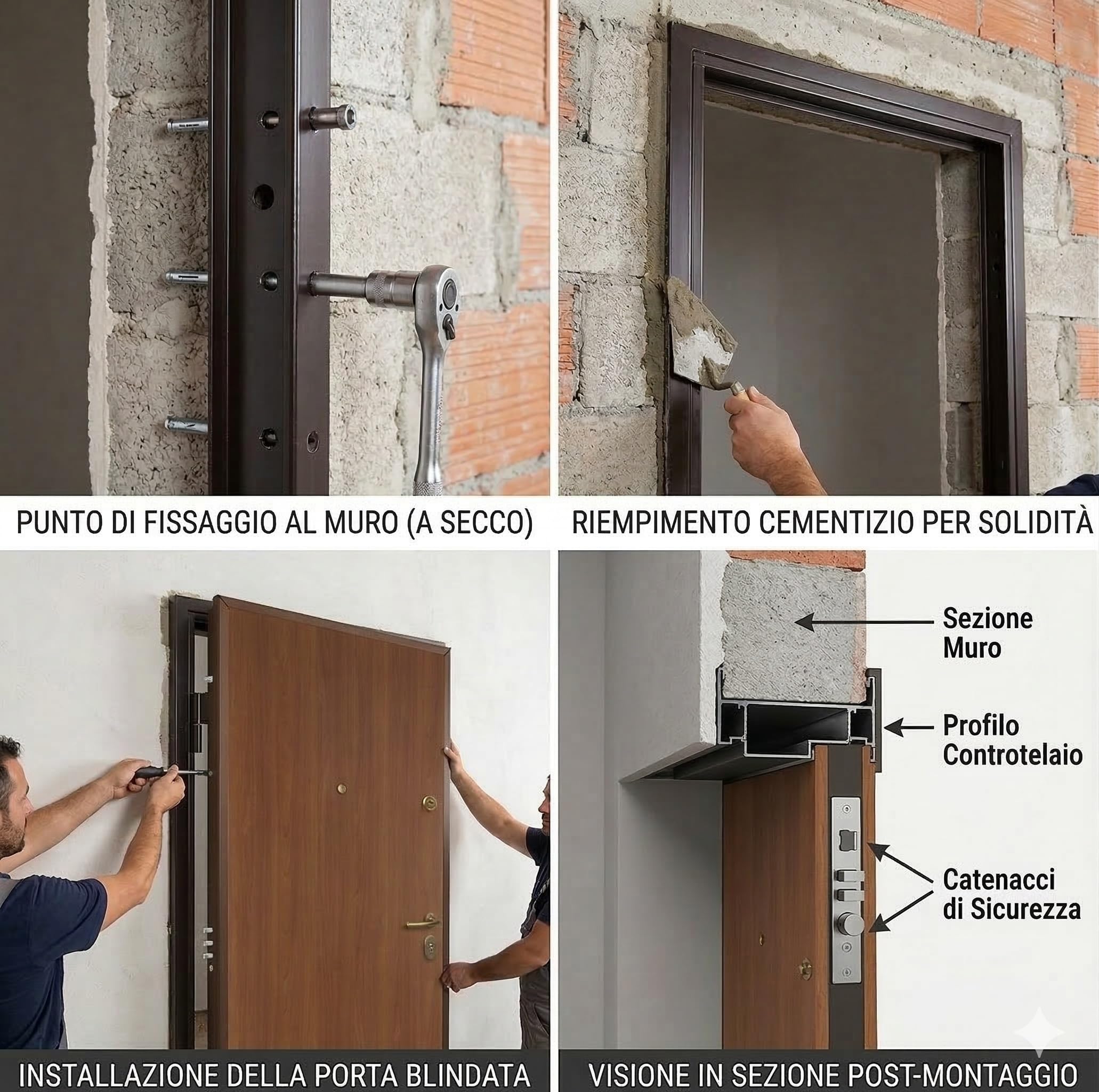 Controtelaio porta blindata Handy anta singola per porte blindate 90 x 210 cm
