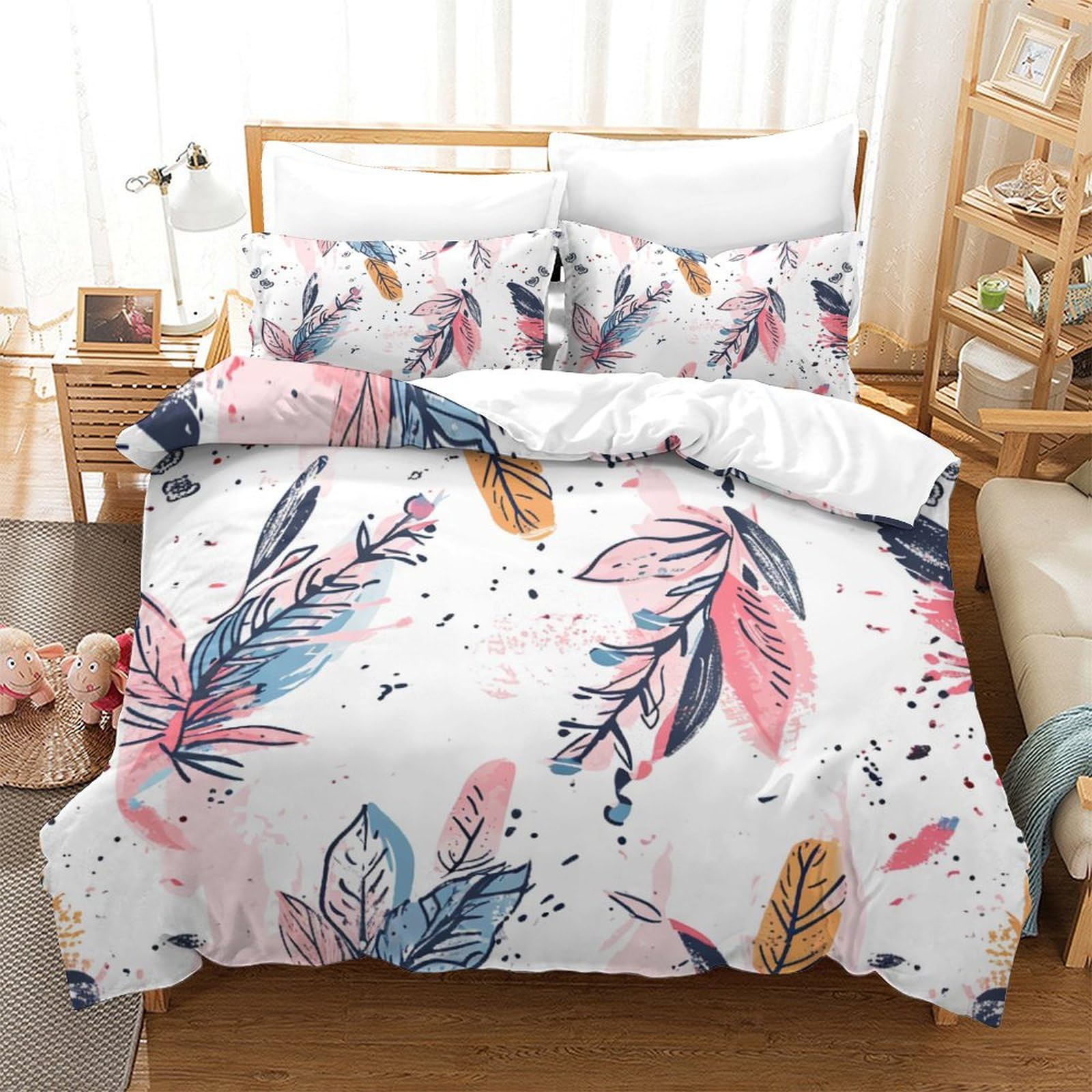 Housse couette 260x220 plumes parure de lit super king imprimée 3D