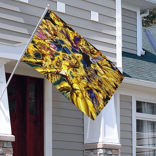 Miniatura 7 de Anime Saint Seiya Gold Saint Banner Garden Flags House Flags Outdoor Indoor Decor Party 3x5 Ft