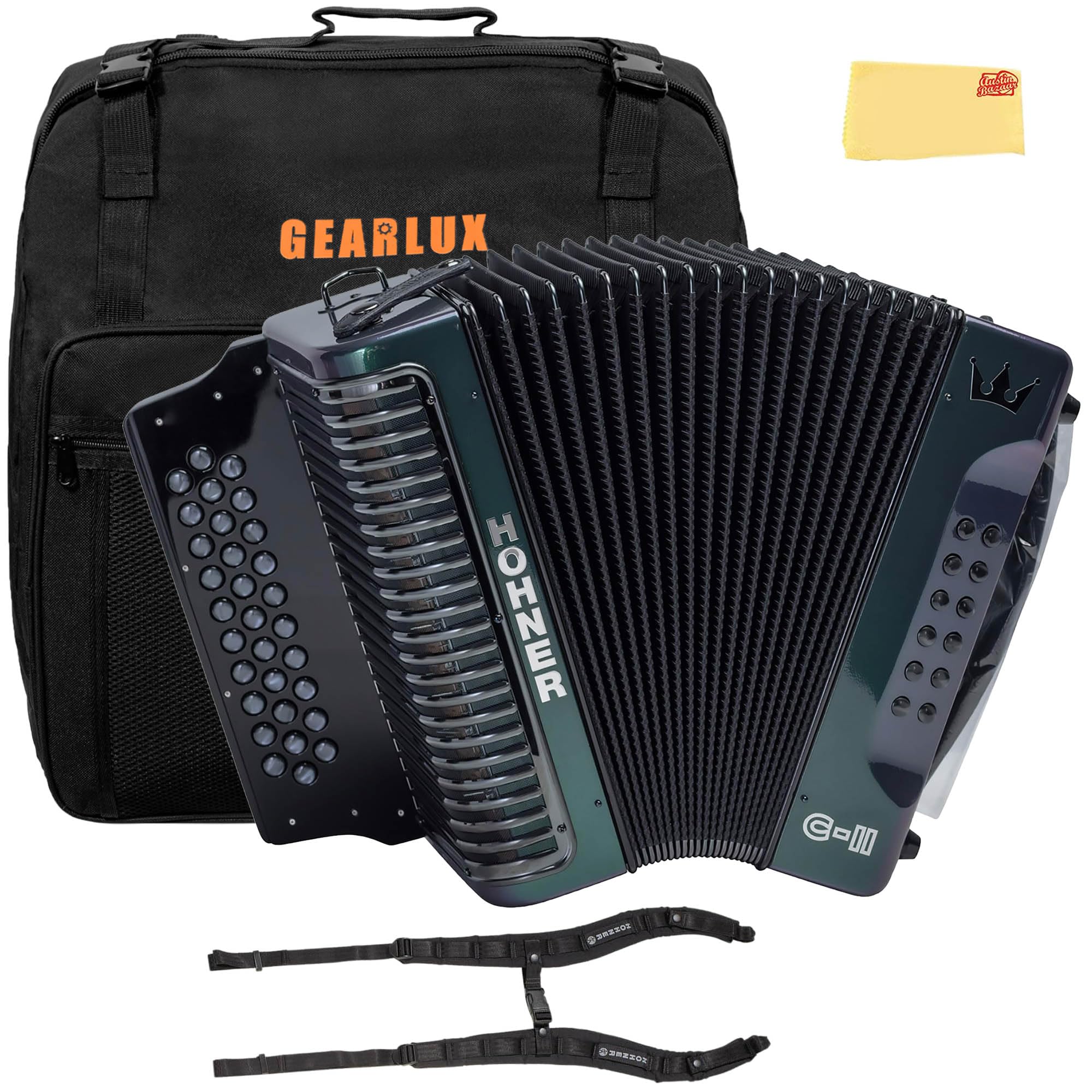 Amazon.com: Hohner Corona C-II G/C/F Accordion - Green to Gold