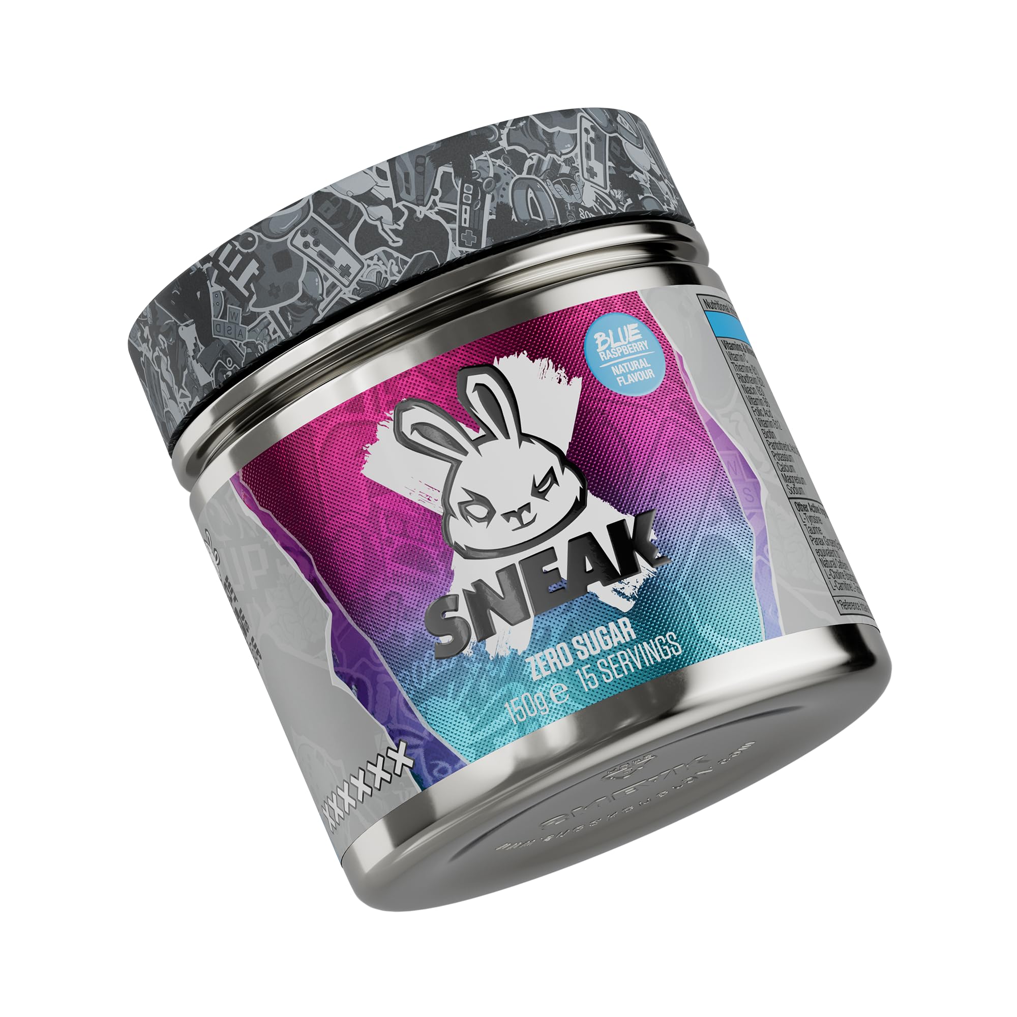 Blue Raspberry | Zero Sugar, Low-Calorie Energy Drink for Sustained Concentration & Focus | 15 Servings