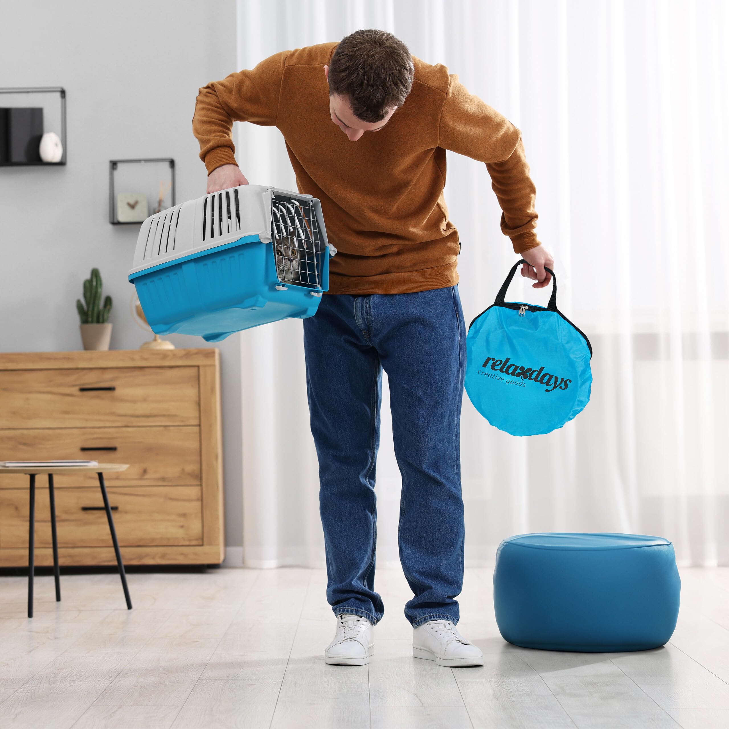 Tunnel Per Gatti Relaxdays | 50x25 Cm, Con Palline E Campanello, Anche Per Conigli E Animali Piccoli - Foto 13