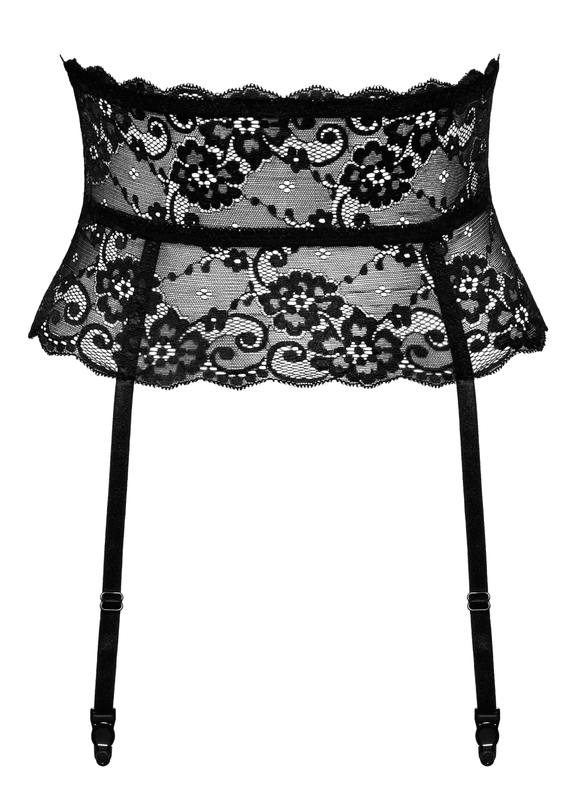 Cottelli Lingerie Women's Lace Suspenders Black L