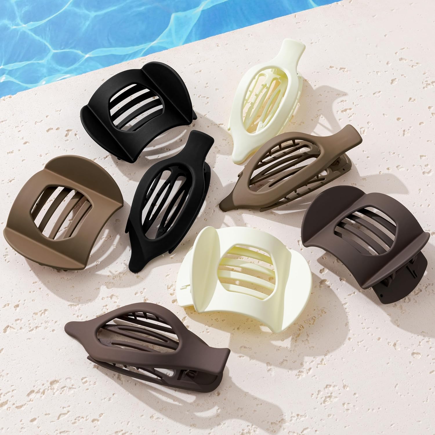 8 Pack Flat Hair Clips for Women, Valentine's Day Gifts, Matte Flat Claw Clips for Thick & Thin Hair No-Slip Strong Hold Hair Barrettes, French Duckbill Styling Accessories for Women - Image 7