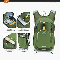 Vista 3 de SKYSPER Mochila de senderismo pequeña – Mochila de viaje de 15 L, ligera, resistente al agua, mochilas de senderismo para mujeres y hombres
