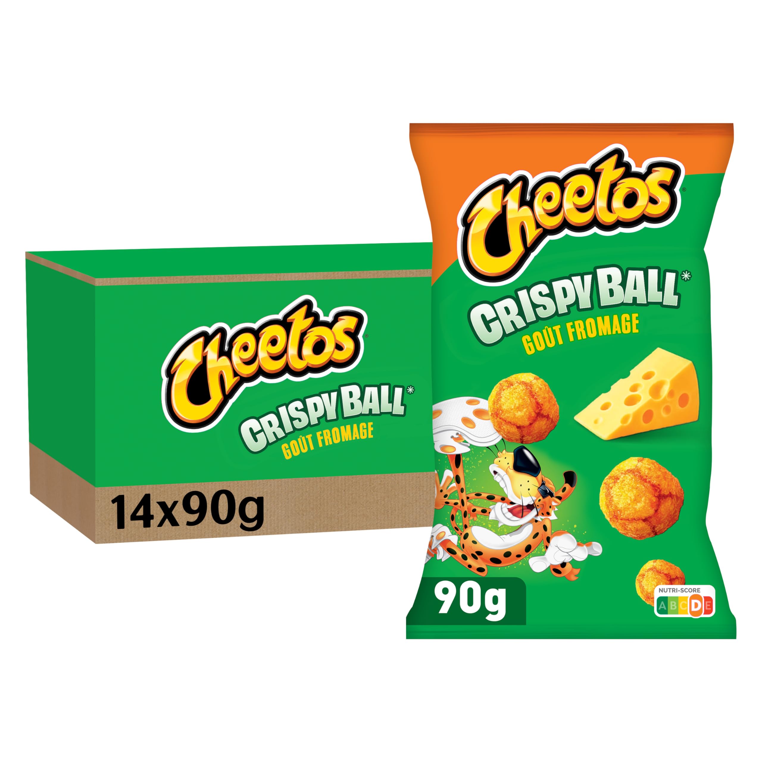 Cheetos Crispy Ball Biscuits Apéritifs Soufflés Goût Fromage 90g - Lot de 14