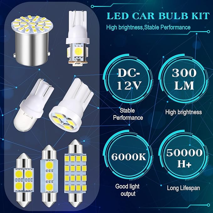 Frienda 70 LED Interiores Automóvil Bombillas 31 36 41 mm 12V Blanco miniatura 4
