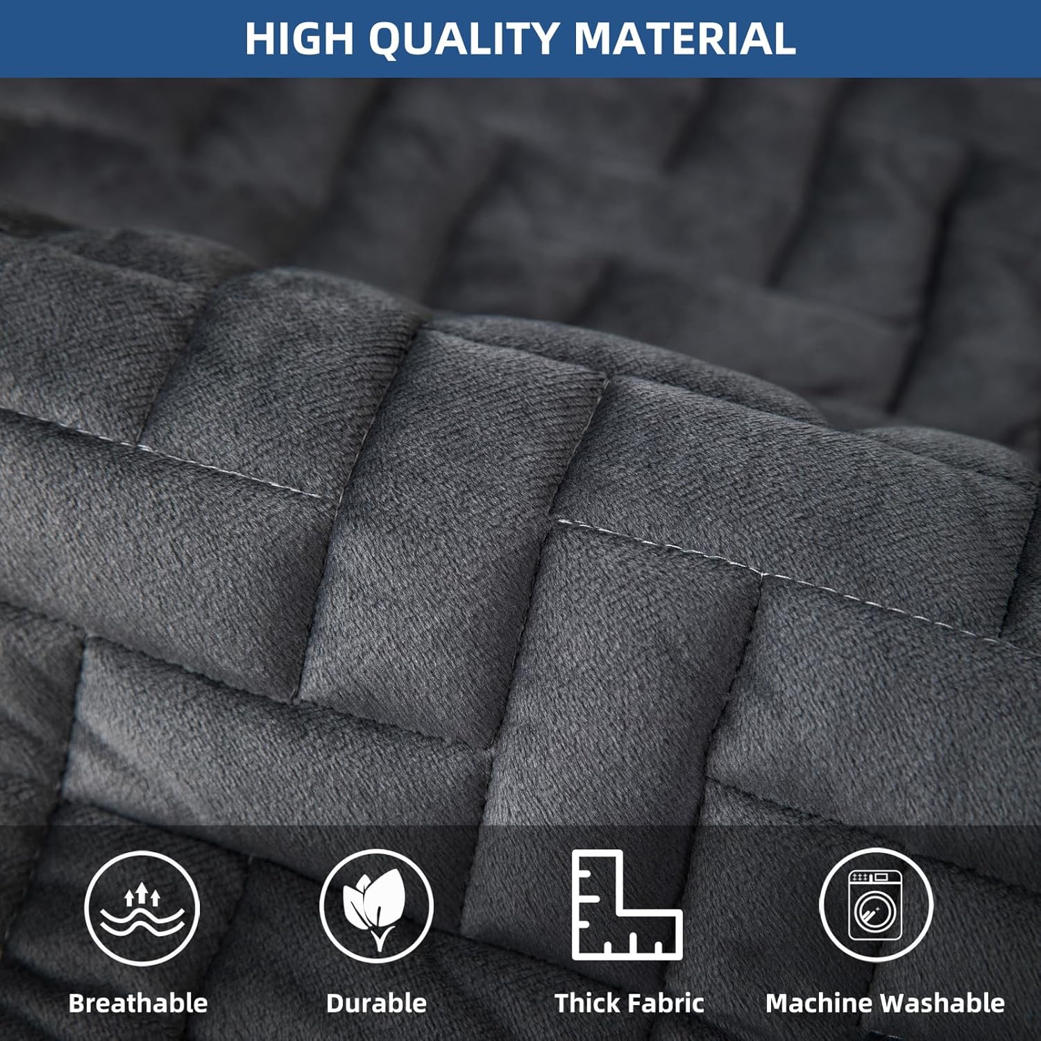 Eismodra Recliner Chair Covers,Recliner Covers That Stay in Place,Washable Recliner Slipcover for Large Recliner 3 Seater Sofa Couch Living Room Loveseat,Dark Gray Set (4 Pieces)